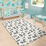 Watercolor Horse Pattern Print Area Rug
