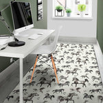 Watercolor Horse Pattern Print Area Rug