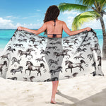 Watercolor Horse Pattern Print Beach Sarong Wrap