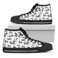Watercolor Horse Pattern Print Black High Top Sneakers