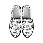 Watercolor Horse Pattern Print Black Slip On Shoes
