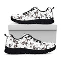 Watercolor Horse Pattern Print Black Running Shoes