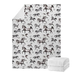 Watercolor Horse Pattern Print Blanket