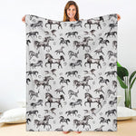 Watercolor Horse Pattern Print Blanket