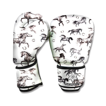 Watercolor Horse Pattern Print Boxing Gloves