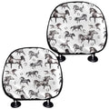 Watercolor Horse Pattern Print Car Headrest Covers