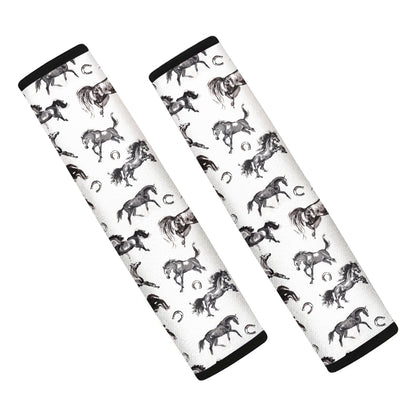Watercolor Horse Pattern Print Car Seat Belt Covers