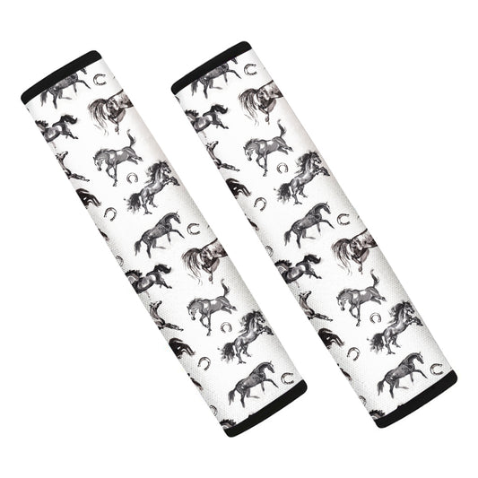 Watercolor Horse Pattern Print Car Seat Belt Covers