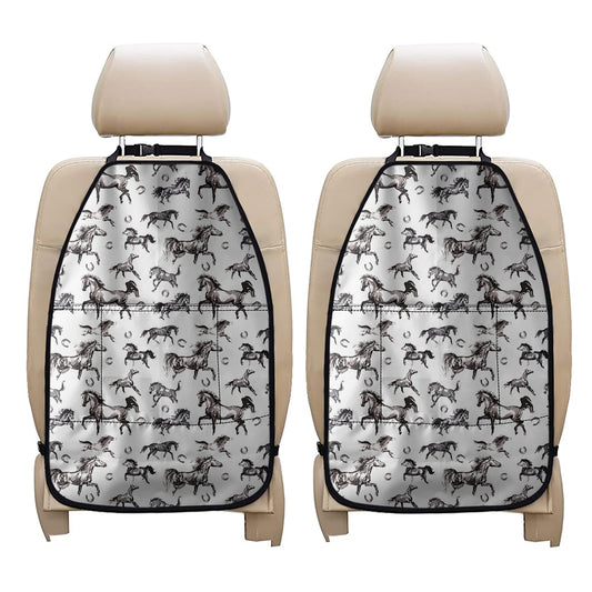 Watercolor Horse Pattern Print Car Seat Organizers