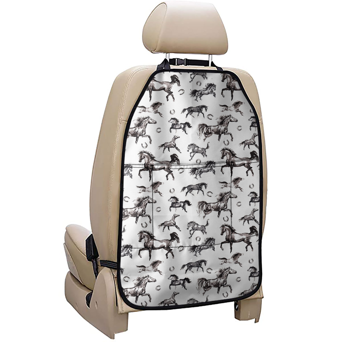Watercolor Horse Pattern Print Car Seat Organizers