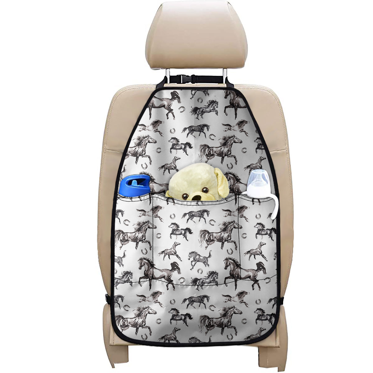 Watercolor Horse Pattern Print Car Seat Organizers