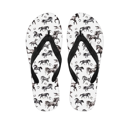 Watercolor Horse Pattern Print Flip Flops