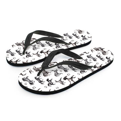 Watercolor Horse Pattern Print Flip Flops