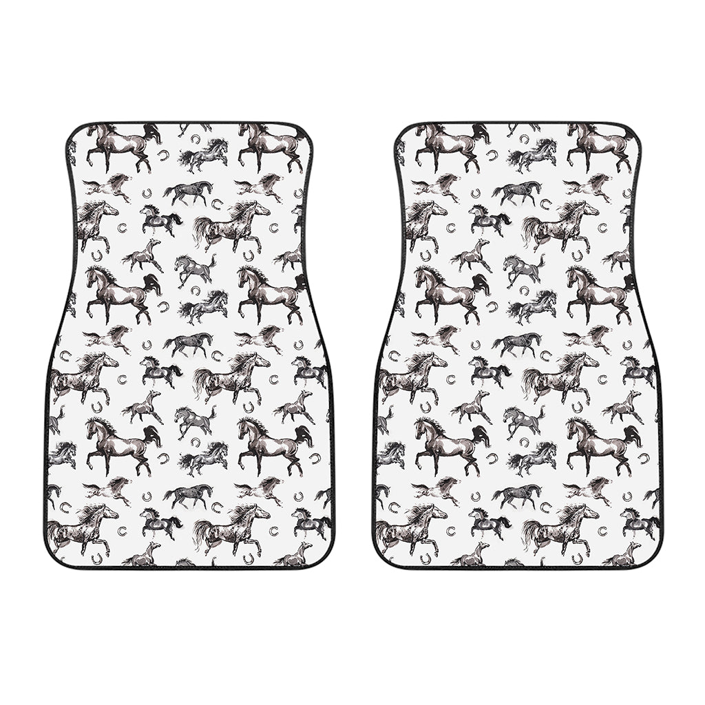 Watercolor Horse Pattern Print Front Car Floor Mats