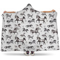 Watercolor Horse Pattern Print Hooded Blanket