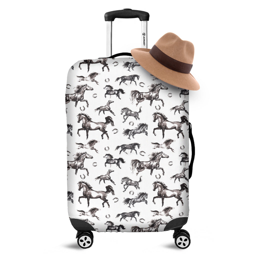 Watercolor Horse Pattern Print Luggage Cover