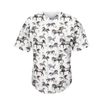 Watercolor Horse Pattern Print Men's Baseball Jersey