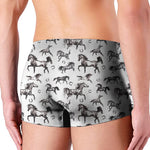 Watercolor Horse Pattern Print Men's Boxer Briefs