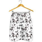 Watercolor Horse Pattern Print Men's Shorts