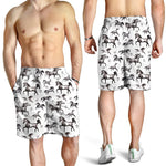 Watercolor Horse Pattern Print Men's Shorts