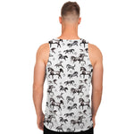 Watercolor Horse Pattern Print Men's Tank Top