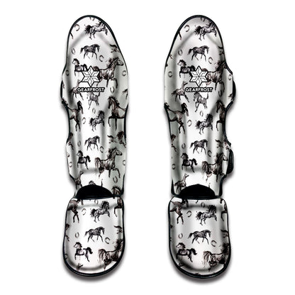 Watercolor Horse Pattern Print Muay Thai Shin Guard