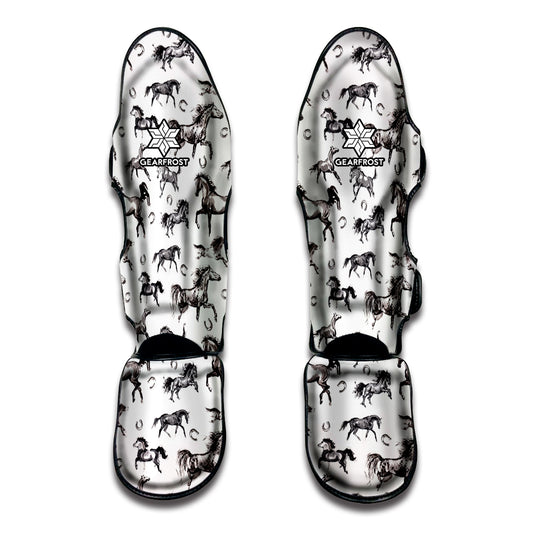 Watercolor Horse Pattern Print Muay Thai Shin Guard