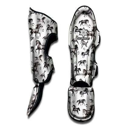Watercolor Horse Pattern Print Muay Thai Shin Guard