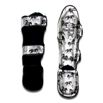 Watercolor Horse Pattern Print Muay Thai Shin Guard