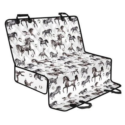 Watercolor Horse Pattern Print Pet Car Back Seat Cover