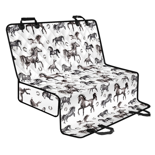 Watercolor Horse Pattern Print Pet Car Back Seat Cover