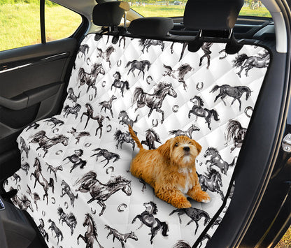 Watercolor Horse Pattern Print Pet Car Back Seat Cover