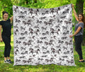 Watercolor Horse Pattern Print Quilt
