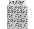 Watercolor Horse Pattern Print Quilt Bed Set
