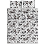 Watercolor Horse Pattern Print Quilt Bed Set