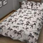 Watercolor Horse Pattern Print Quilt Bed Set