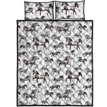 Watercolor Horse Pattern Print Quilt Bed Set