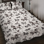 Watercolor Horse Pattern Print Quilt Bed Set