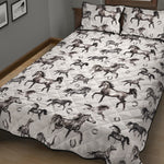 Watercolor Horse Pattern Print Quilt Bed Set