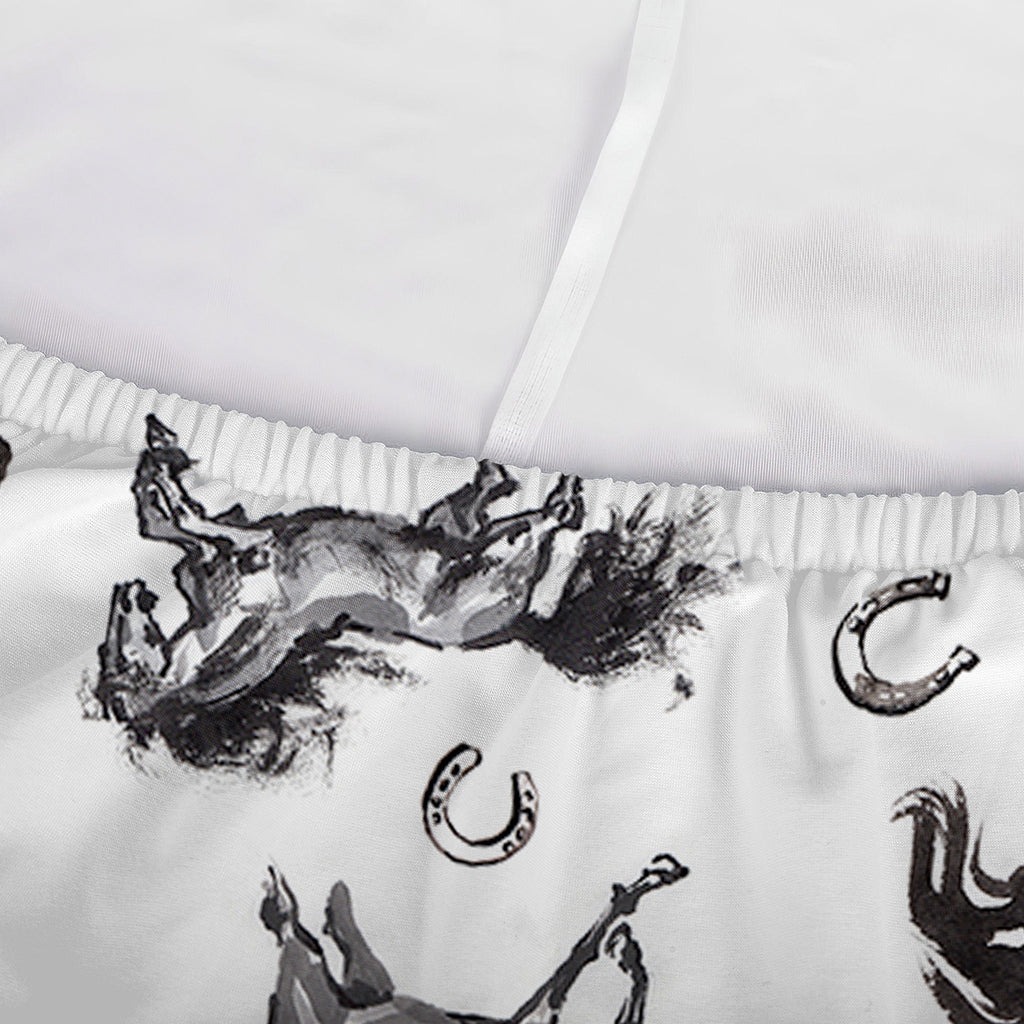 Watercolor Horse Pattern Print Sofa Cover