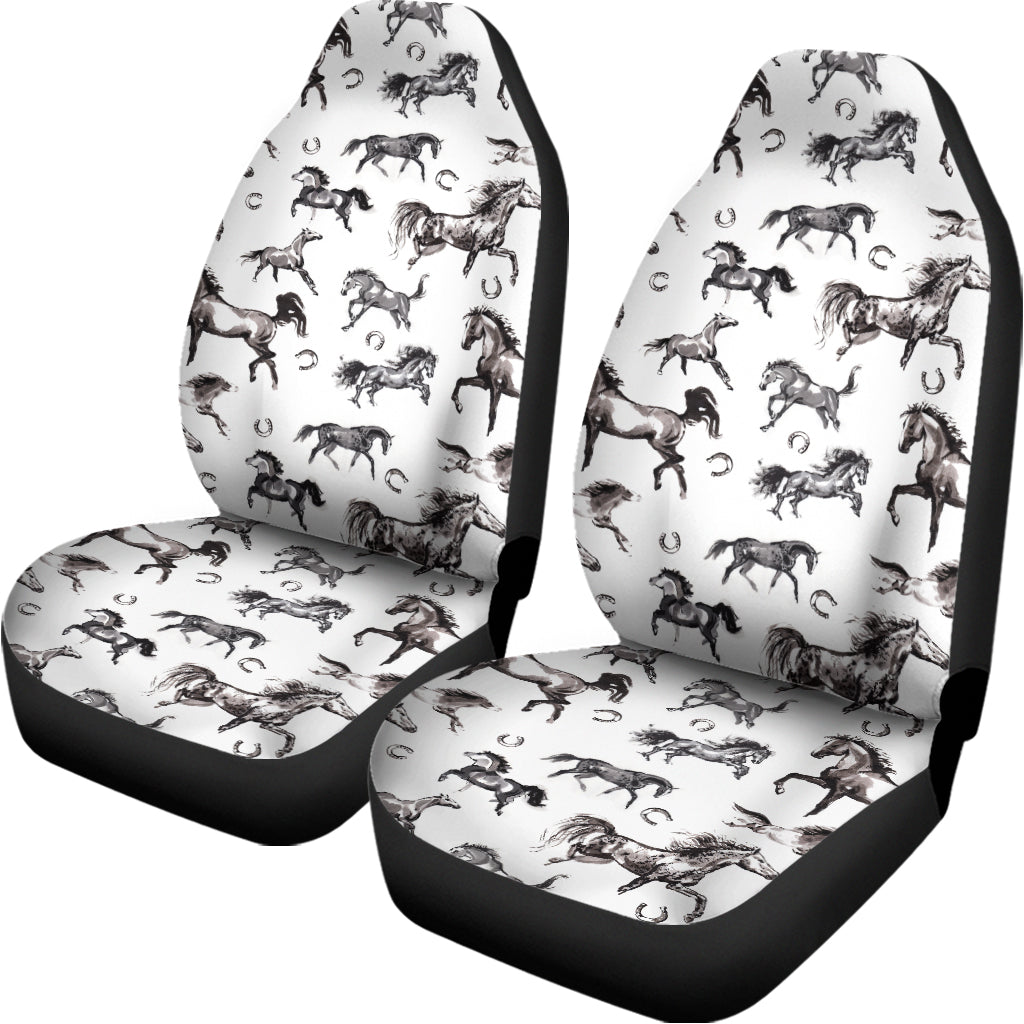 Watercolor Horse Pattern Print Universal Fit Car Seat Covers