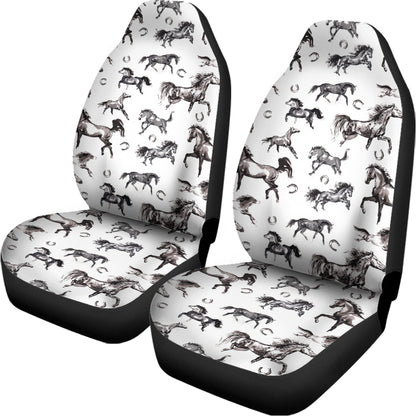 Watercolor Horse Pattern Print Universal Fit Car Seat Covers