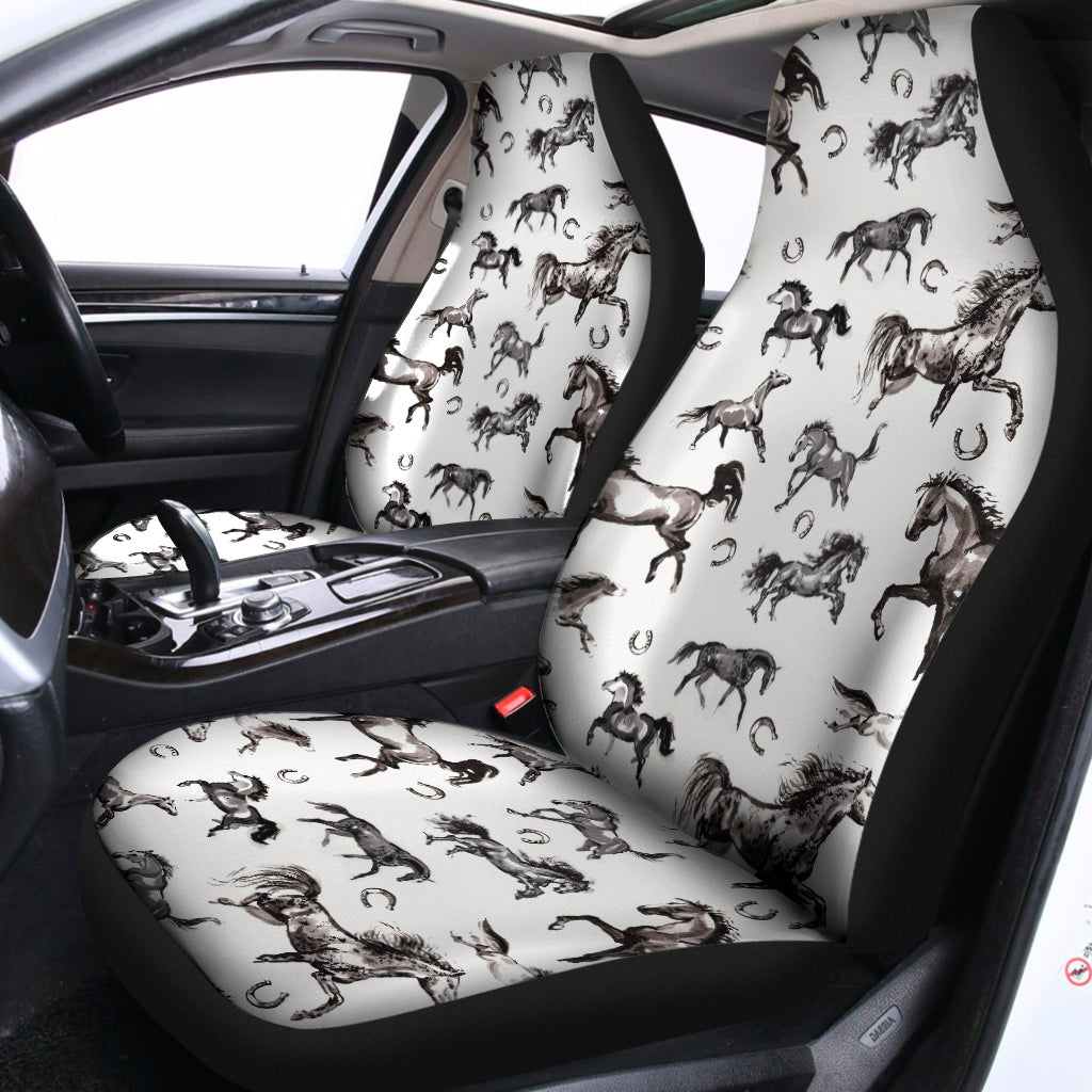 Watercolor Horse Pattern Print Universal Fit Car Seat Covers