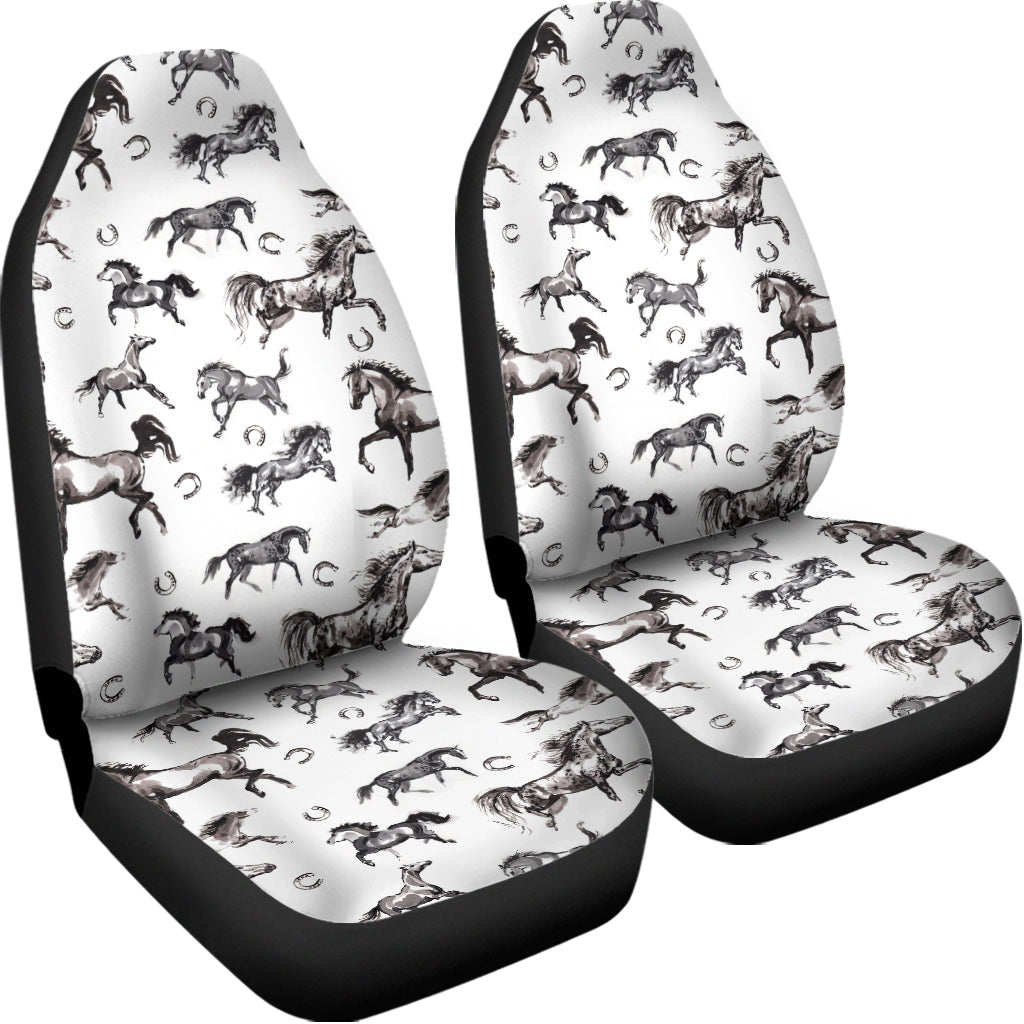 Watercolor Horse Pattern Print Universal Fit Car Seat Covers