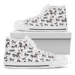 Watercolor Horse Pattern Print White High Top Shoes