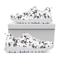 Watercolor Horse Pattern Print White Running Shoes