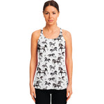 Watercolor Horse Pattern Print Women's Racerback Tank Top