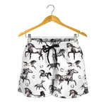 Watercolor Horse Pattern Print Women's Shorts