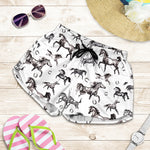 Watercolor Horse Pattern Print Women's Shorts