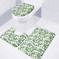 Watercolor Ivy Leaf Pattern Print 3 Piece Bath Mat Set